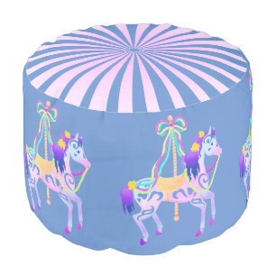 Carousel Horse round pouf pillow