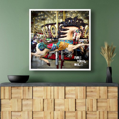 Carousel Horse Sparkly Lights Find Your Wild Poster
