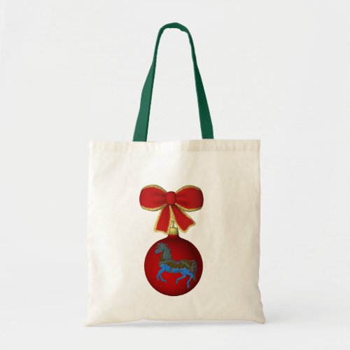 Carousel Horse Tree Decoration Holiday Tote Bag