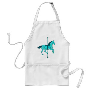 Carousel Horse - Turquoise and Aqua Adult Apron