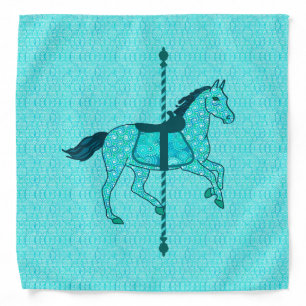 Carousel Horse - Turquoise and Aqua Bandana