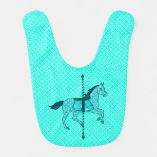 Carousel Horse - Turquoise and Aqua Bib