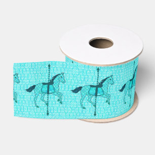 Carousel Horse - Turquoise and Aqua Grosgrain Ribbon