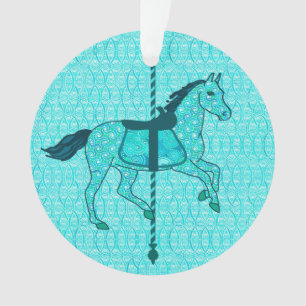 Carousel Horse - Turquoise and Aqua Ornament