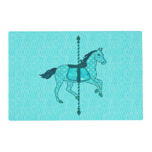 Carousel Horse - Turquoise and Aqua Placemat