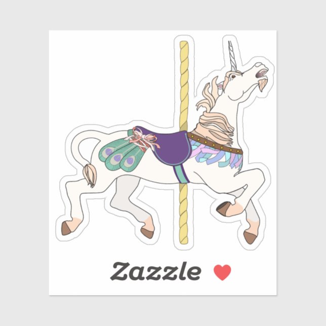 Carousel Horse Unicorn Sticker (Sheet)