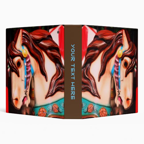 Carousel Horse Up Close Personalized 3 Ring Binder