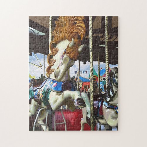 Carousel Horse With Flowing Mane Jigsaw Puzzle