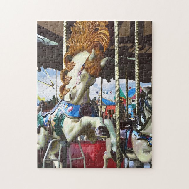 Carousel Horse With Flowing Mane Jigsaw Puzzle (Vertical)