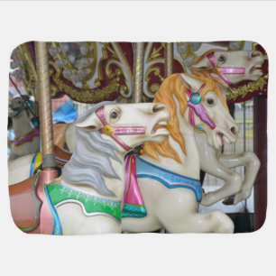 Carousel horses baby blanket