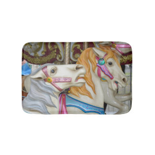 Carousel horses bath mat