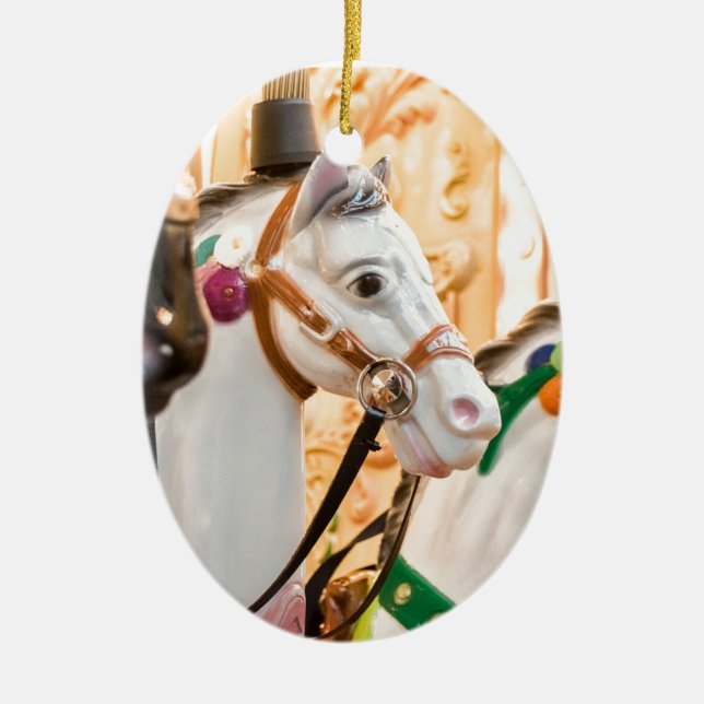 Carousel horses ceramic ornament (Front)