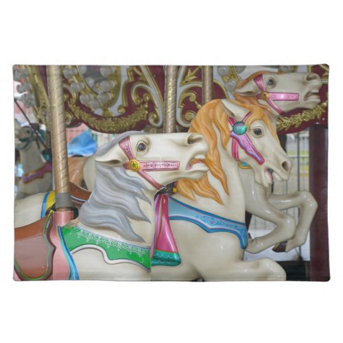 Carousel horses cloth placemat
