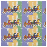 Carousel Horses Folk Art Fabric
