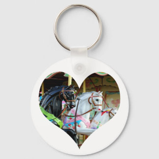 Carousel Horses Heart Keychain