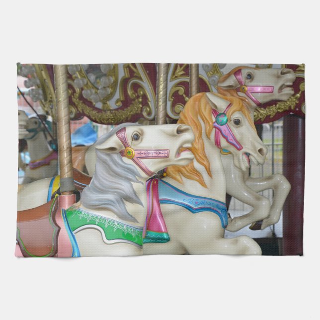 Carousel horses kitchen towel (Horizontal)