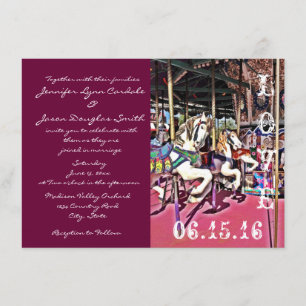 Carousel Horses Love Carnival Wedding Invitations