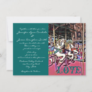 Carousel Horses Love Carnival Wedding Invitations