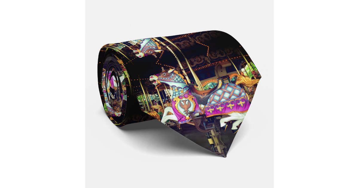 Carousel Merry Go Round Horse Equestrian Necktie