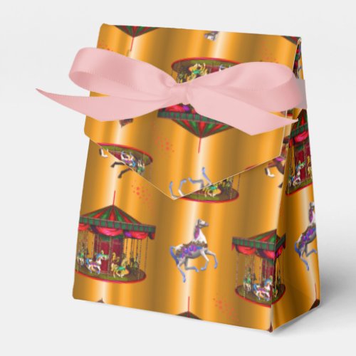 Carousel Horses on Gold Favor Boxes