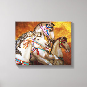 Carousel Horses on stretched canvas Print