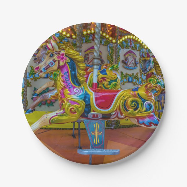 Carousel horses paper plate (Front)