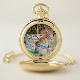 Carousel horses pocket watch