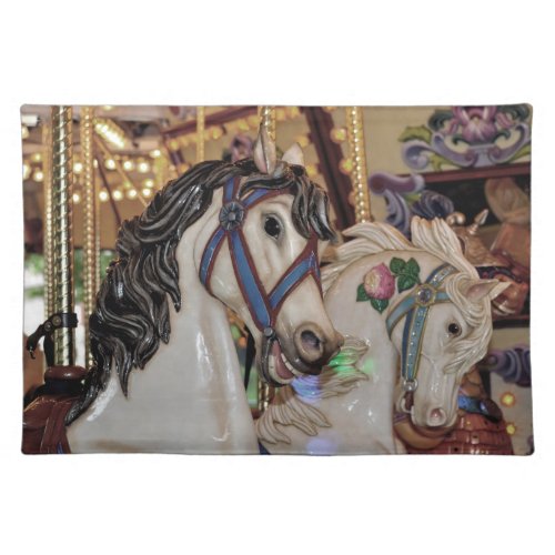 Carousel horses print placemat