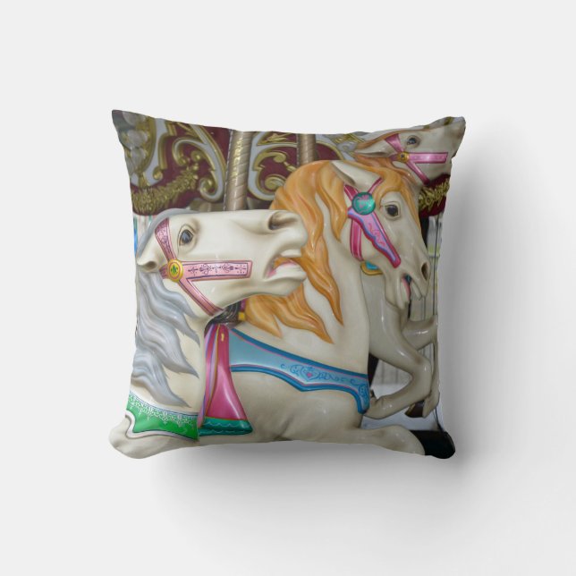 Carousel horses throw pillow (Front)