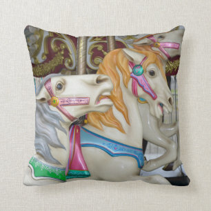 Carousel horses throw pillow