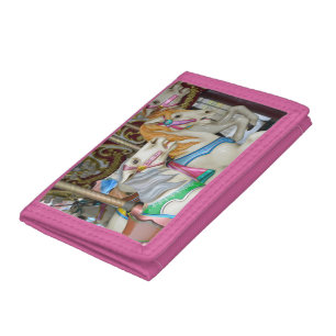 Carousel horses trifold wallet