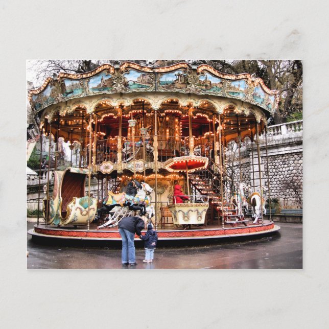Carousel in Montmartre Postcard (Front)