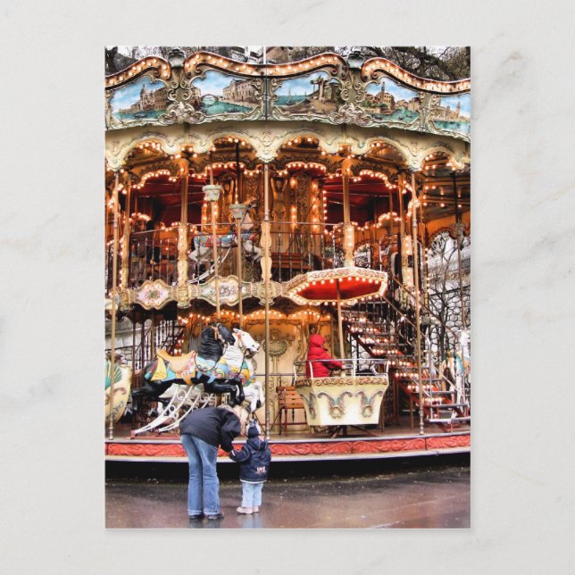 Carousel in Montmartre Postcard (Front)