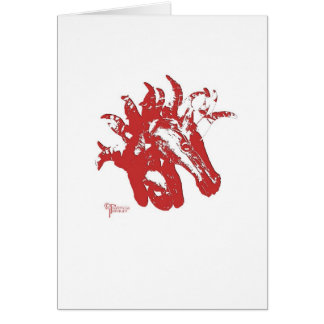 Carousel Iron Horse Head in Red Cards
