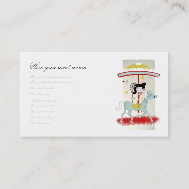 Carousel kawaii garden carousel doll business card (Front)