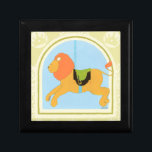 Carousel Lion by June Erica Vess Keepsake Box<br><div class="desc">The king of the jungle is rendered as a carousel animal in this piece by June Erica Vess. With a smiling face this is a very kid-friendly print. Purchase it today and put it on the wall of your child's nursery!</div>