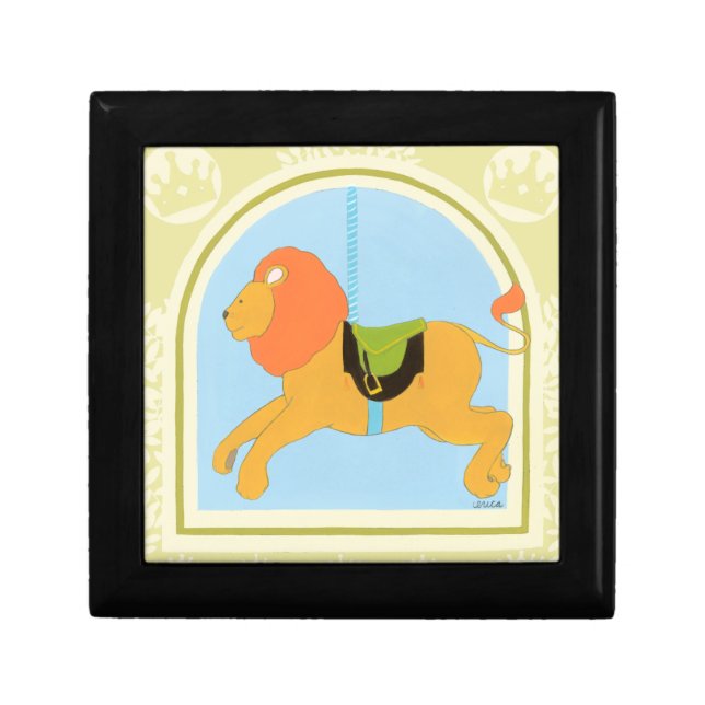 Carousel Lion by June Erica Vess Keepsake Box (Front)