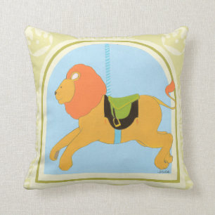 Carousel Lion by June Erica Vess Throw Pillow