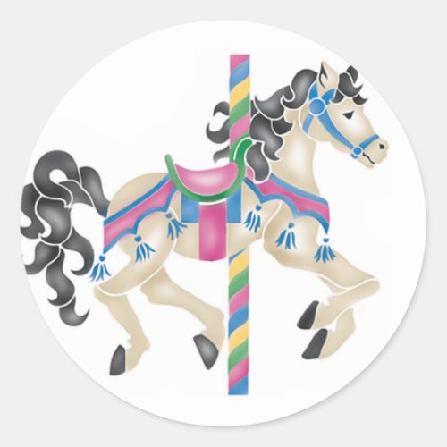 Carousel Merry Go Round for kids Classic Round Sticker