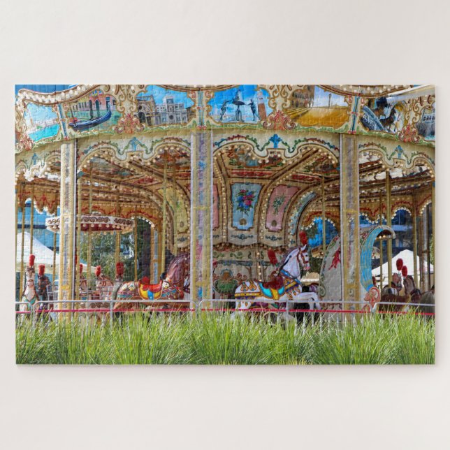 Carousel merry-go-round horses jigsaw puzzle (Horizontal)