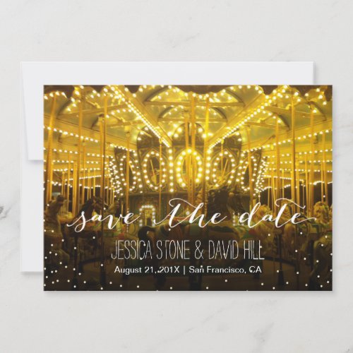 Carousel Merry Go Round String Light Save the Date