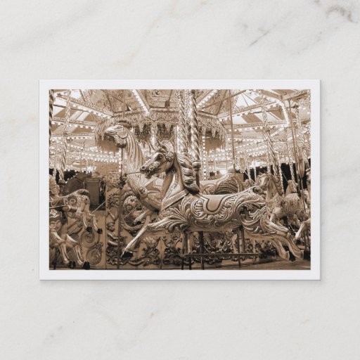 Customizable Carousel, Mini Photo (White Bordered) Business Card