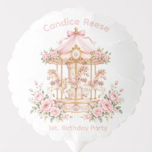 Carousel Of Dreams 1st. Birthday Girl Party Balloon
