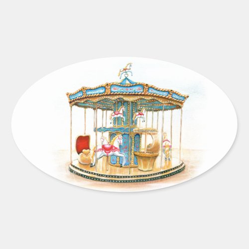 Carousel Oval Sticker