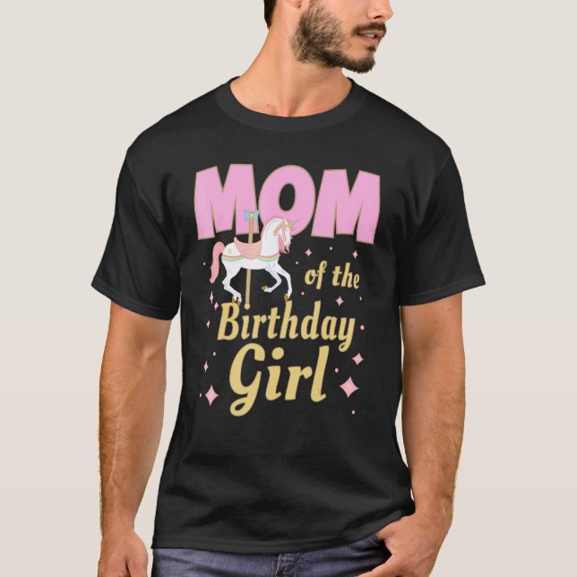 Carousel Party Family Matching Mom 1st First Birth T-Shirt (Front)