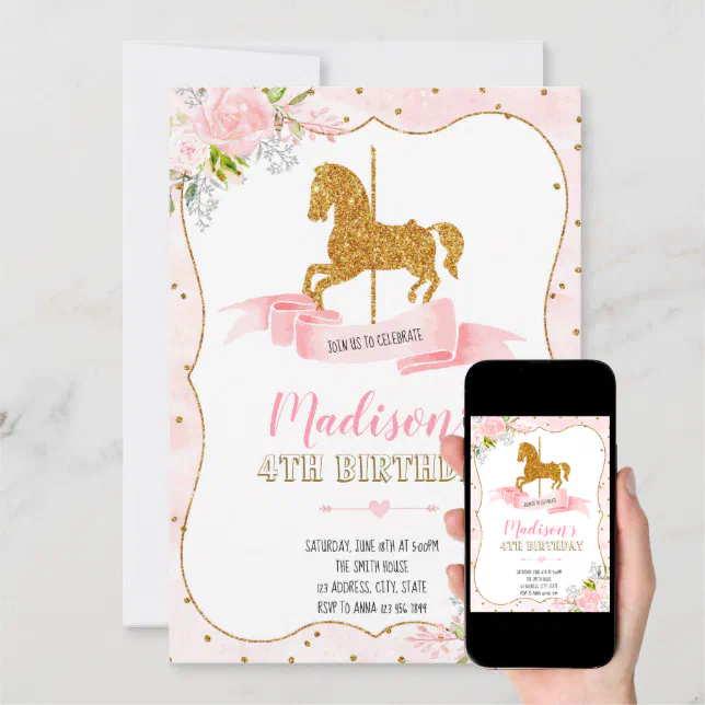 Carousel party invitation Zazzle