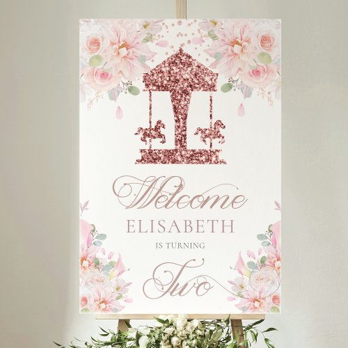 Carousel Personalized Second Birthday Welcome Foam Board