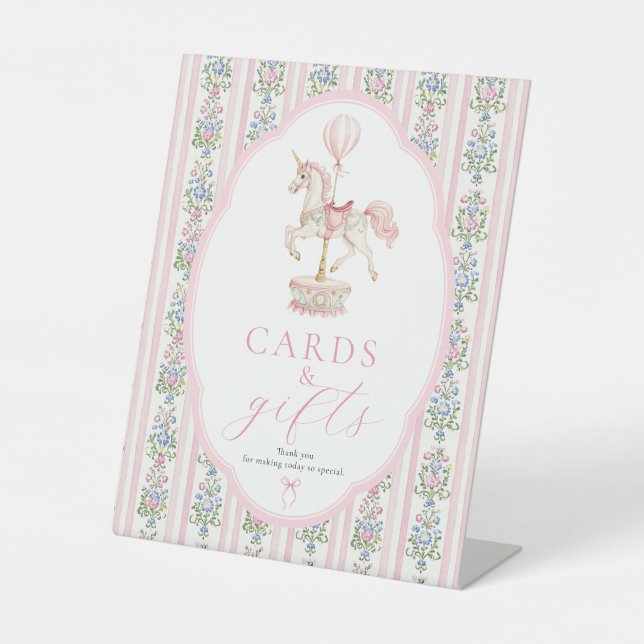 Carousel Pink Cards and Gifts Sign (Front)