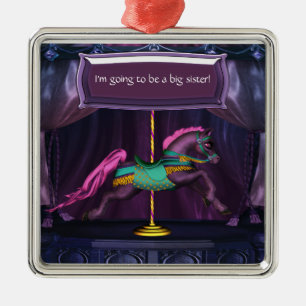 Carousel Pony Big Sister Keepsake Ornamnet Metal Ornament