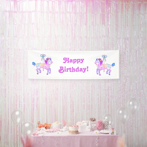 Carousel Pony birthday banner